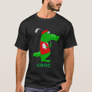 Camiseta Crocodilo Cartoon Golfer Personalize Nome