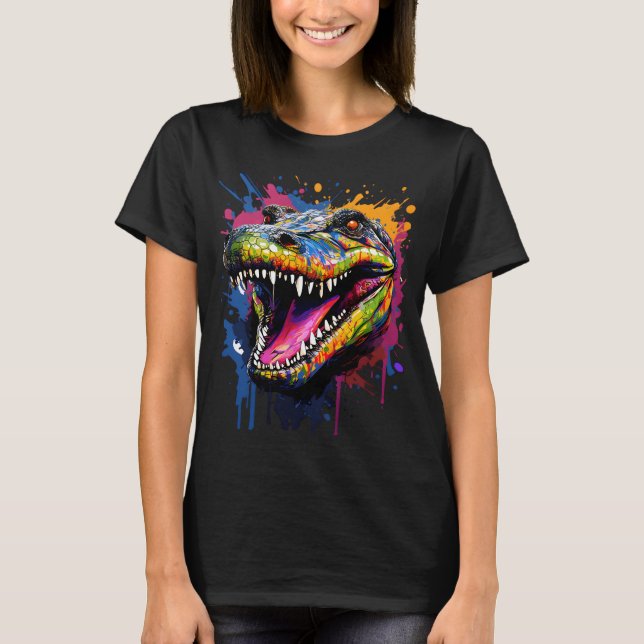 Camiseta Crocodilo Colorido (Frente)