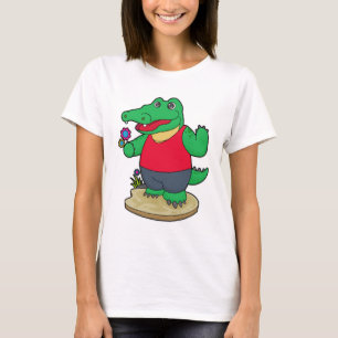 Camiseta Crocodilo com Flores