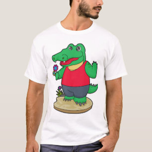 Camiseta Crocodilo com Flores