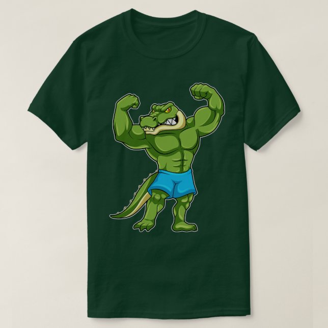 Camiseta Crocodilo como Bodybuilder extreme (Frente do Design)