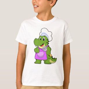 Camiseta Crocodilo como Cozinhar com Espatula