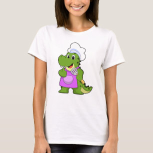 Camiseta Crocodilo como Cozinhar com Espatula