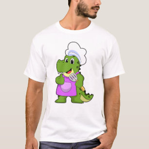 Camiseta Crocodilo como Cozinhar com Espatula