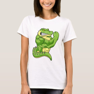 Camiseta Crocodilo como Criador de Porcos e Músculos Grand