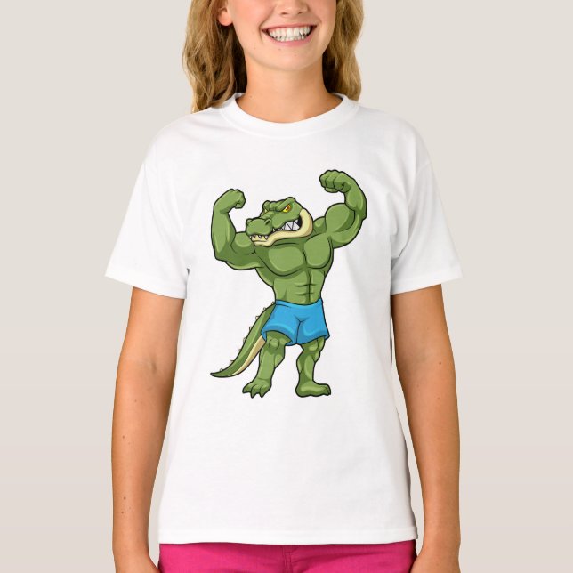 Camiseta Crocodilo como fisiculturista extremo (Frente)
