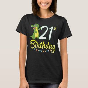 Camiseta Crocodilo Dançando Feliz aniversário de 21 anos Pa
