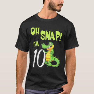 Camiseta Crocodilo Dançando Feliz Meu Aniversário Oh Snap I