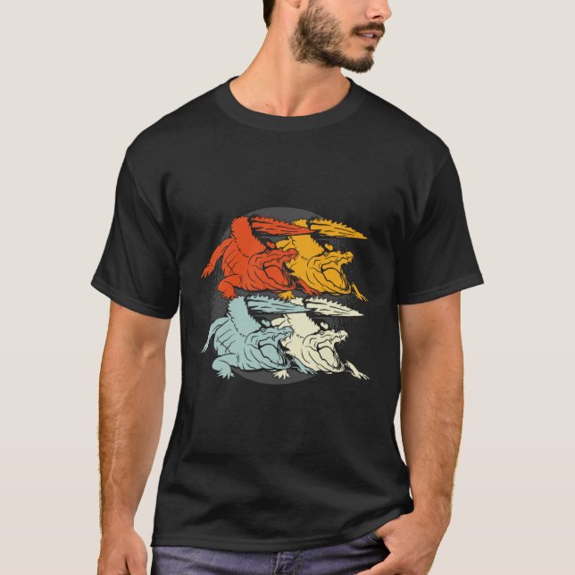 Camiseta Crocodilo de Alligador de pop Art (Frente)