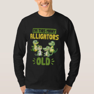 Camiseta Crocodilo de Quarto Aniversário Este Muitos Alliga