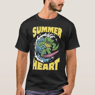 Camiseta Crocodilo de Verão de Alligador de Surfe