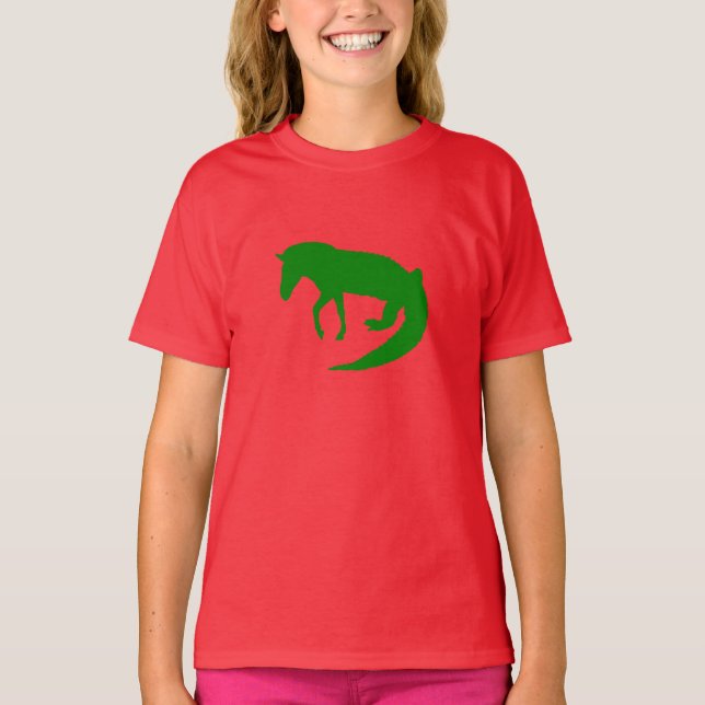 Camiseta Crocodilo de Zebra Animal Selvagem Verde (Frente)