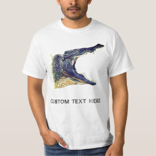 Camiseta Crocodilo - Desenho Animal - Adicione Seu Texto / 