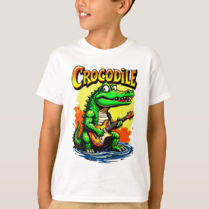 Camiseta Crocodilo Divertido T-Shirt: Gráfico de Violão
