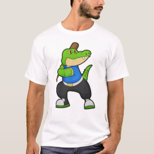 Camiseta Crocodilo em Baseball com Baco de Beisebol