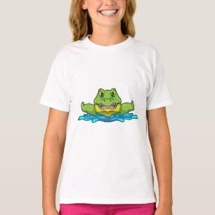 Camiseta Crocodilo em Nadação na Água