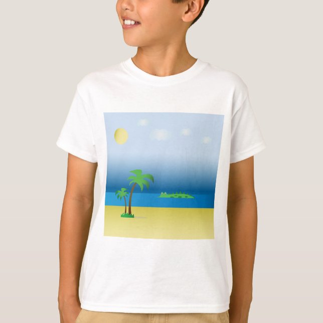 Camiseta Crocodilo em T-Shirt oceano (Frente)