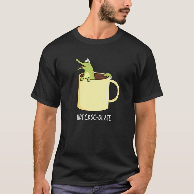Camiseta Crocodilo Engraçado Engraçado Crocodilo Escuro BG (Frente)
