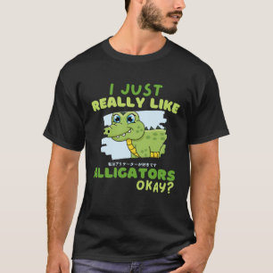 Camiseta Crocodilo Engraçado Eu Gosto Muito De Alligadores