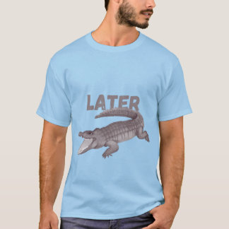 Camiseta crocodilo engraçado mais tarde diversão mãe design