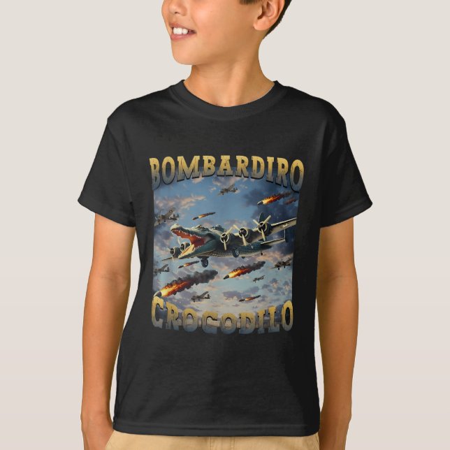 Camiseta Crocodilo Engraçado Memória Bombardiro Crocodilo F (Frente)