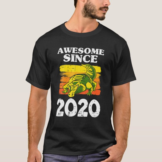 Camiseta Crocodilo Espetacular Desde 2020 segundo aniversár (Frente)