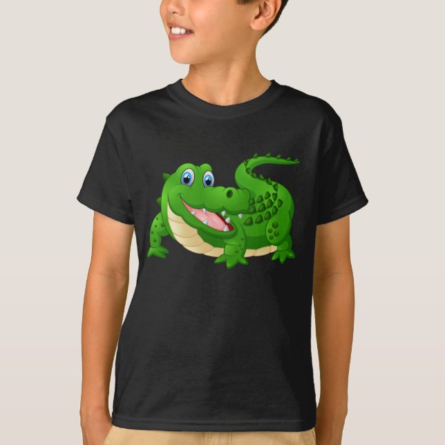 Camiseta Crocodilo feliz animado (Frente)