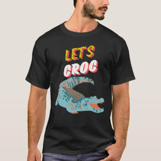 Camiseta Crocodilo gráfico com Vamos de texto Croc
