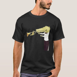 Camiseta Crocodilo Jogando Dia de as Bruxas engraçado de Tr