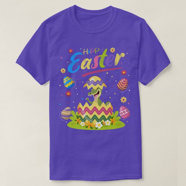 Camiseta Crocodilo Lover Engraçado Páscoa Crocodilo de Ovo  (Frente do Design)