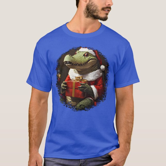 Camiseta Crocodilo Natal engraçado (Frente)