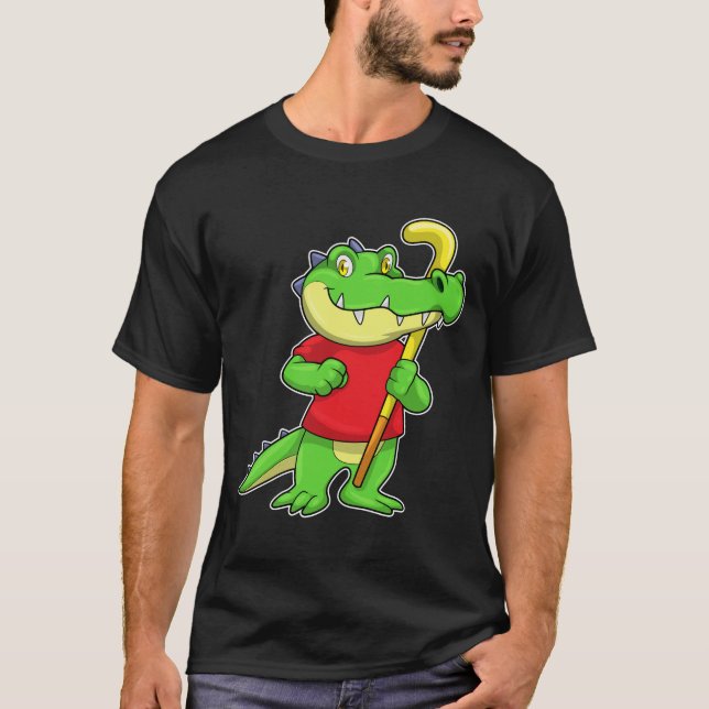 Camiseta Crocodilo no hóquei em campo com Stick (Frente)