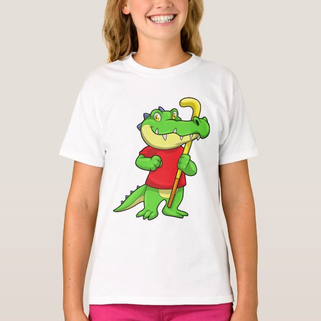 Camiseta Crocodilo no hóquei em campo com Stick (Frente)