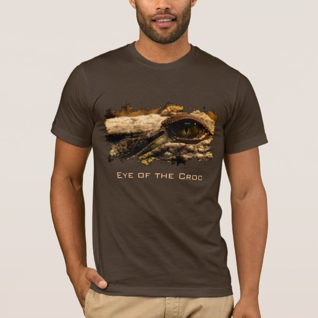 Camiseta Crocodilo Olho, Réptil, Vida Selvagem, Animal (Frente)