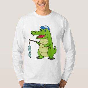 Camiseta Crocodilo Pesca com Pescado