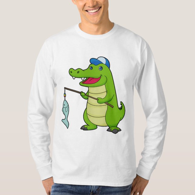 Camiseta Crocodilo Pesca com Pescado (Frente)