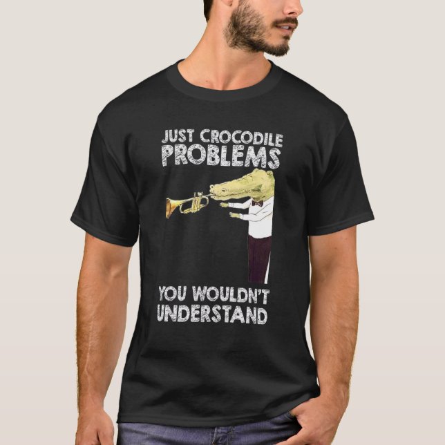Camiseta Crocodilo Problema Com O Alligador De Figuras De H (Frente)