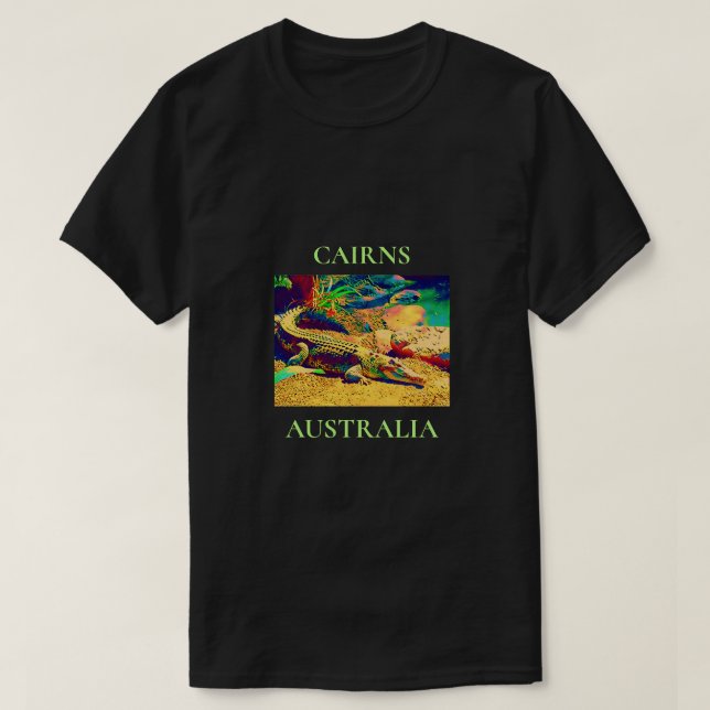 Camiseta Crocodilo salgado Queensland viagem da Austrália (Frente do Design)