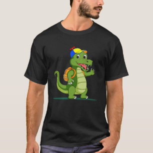 Camiseta Crocodilo vai caminhando pela natureza fora do cam