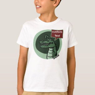 Camiseta crocodilo verde por texto personalizado