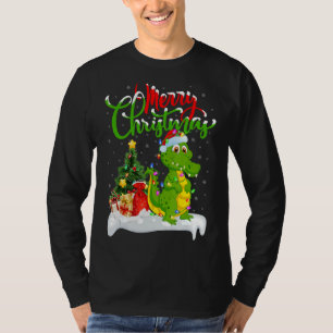 Camiseta Crocodilo Xmas Decorações Papais noeis Crocodilo C