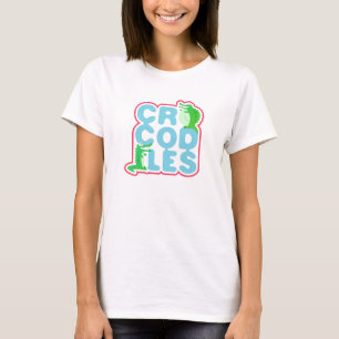 Camiseta Crocodilos com dois crocos felizes - letras azuis