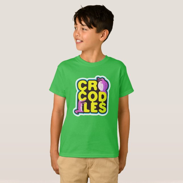 Camiseta Crocodilos com dois crocos felizes - vívidos (Frente Completa)