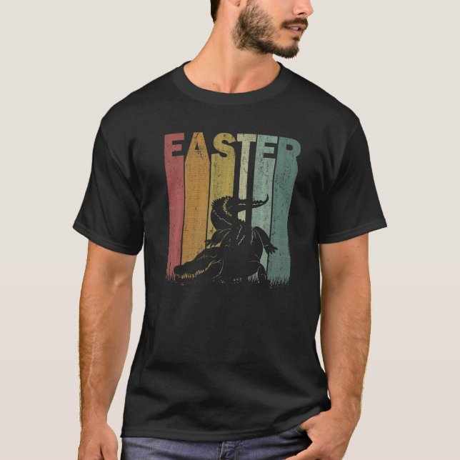 Camiseta Crocodilos do Dia da páscoa Páscoa engraçada retro (Frente)