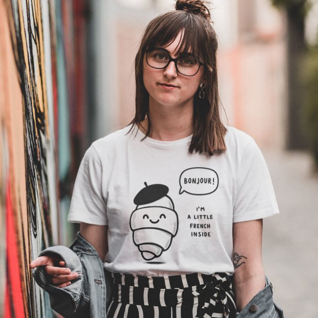 Camiseta Croissant Francês Whimsical (Criador carregado)