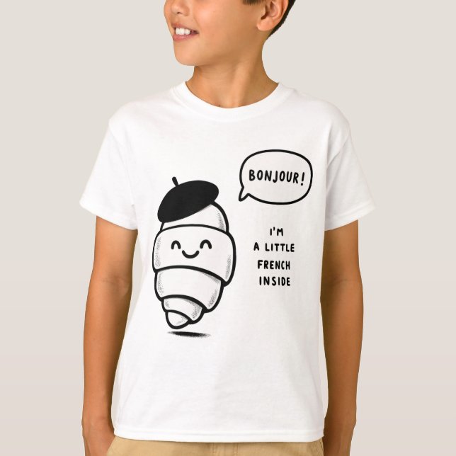 Camiseta Croissant Francês Whimsical (Frente)