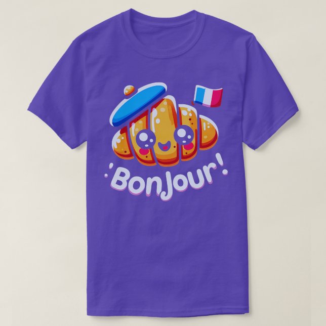 Camiseta Croissant Funny French Baking Cote 1 (Frente do Design)