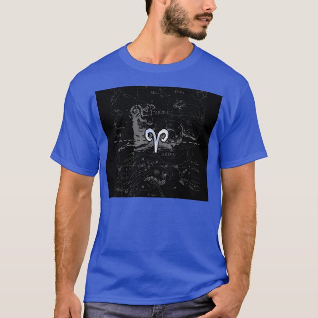 Camiseta Cromo como Aries Símbolo Zodíaco em Hevélio (Frente)