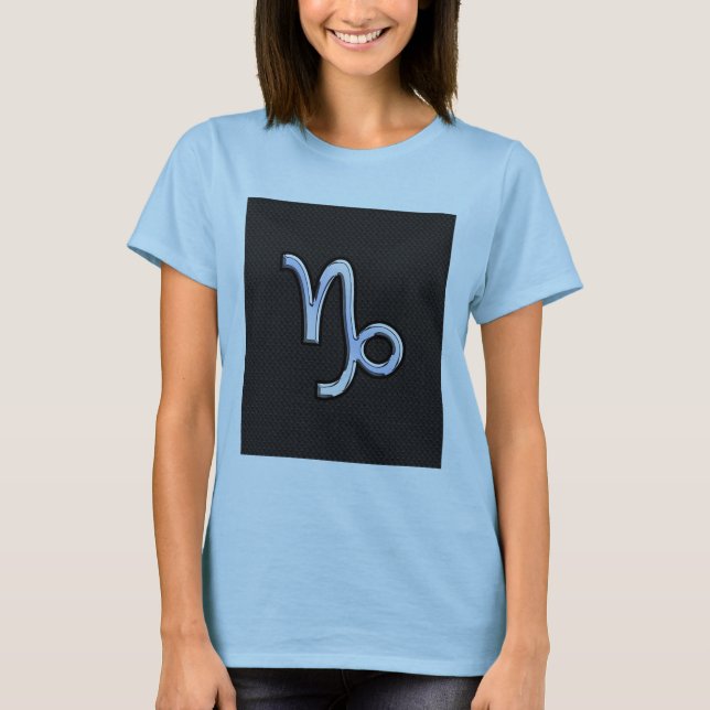 Camiseta Cromo como Capricórnio Zodiac Símbolo na Pele Cobr (Frente)
