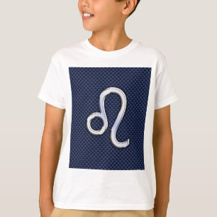 Camiseta Cromo Como Leo Zodiac Sinal Fibra Azul De Carbono